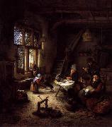 Adriaen van ostade Peasant Family in a Cottage Interior oil on canvas